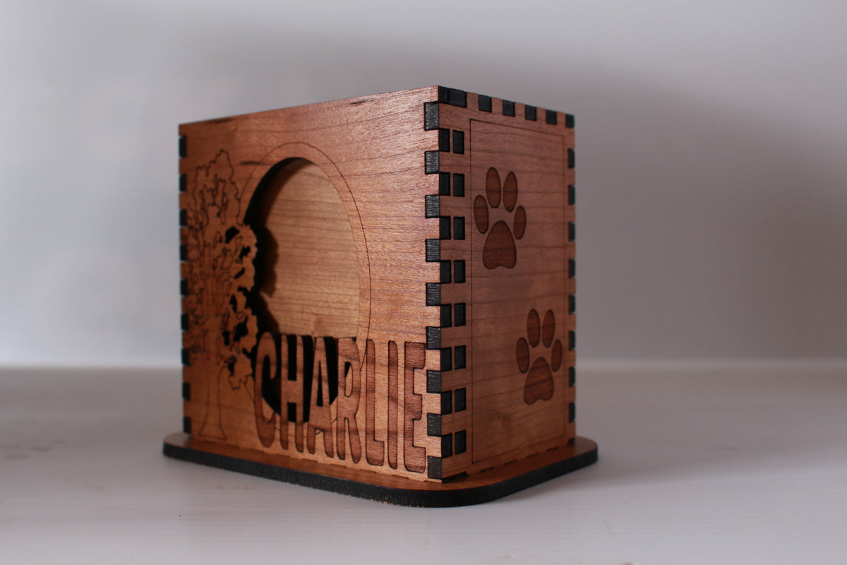 Photo Pet Urn Medium size Made of Cherry wood Online Canada USA